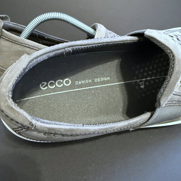 ECCO Soft 7 Men's Shoes 9 Gray NuBuck Leather Perforated design - Picture 7 of 12